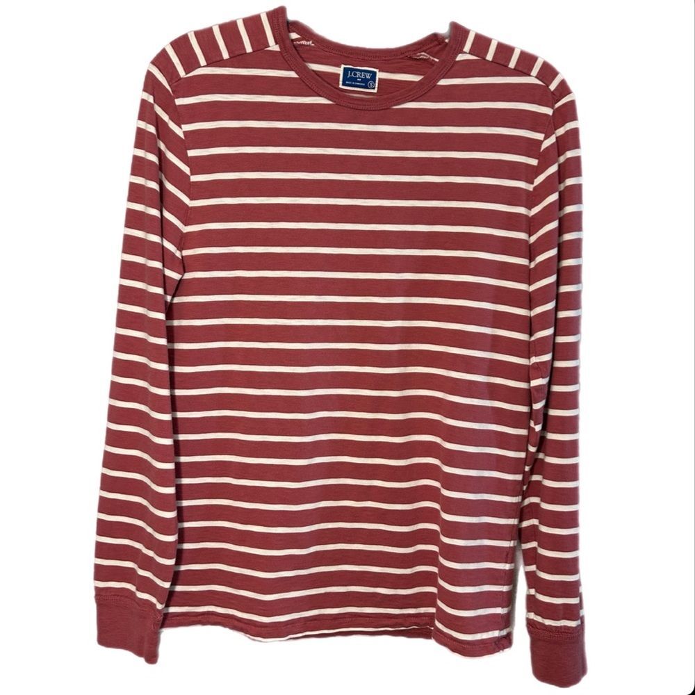 J.Crew Pink & White Long Sleeve 100% Cotton Size Small